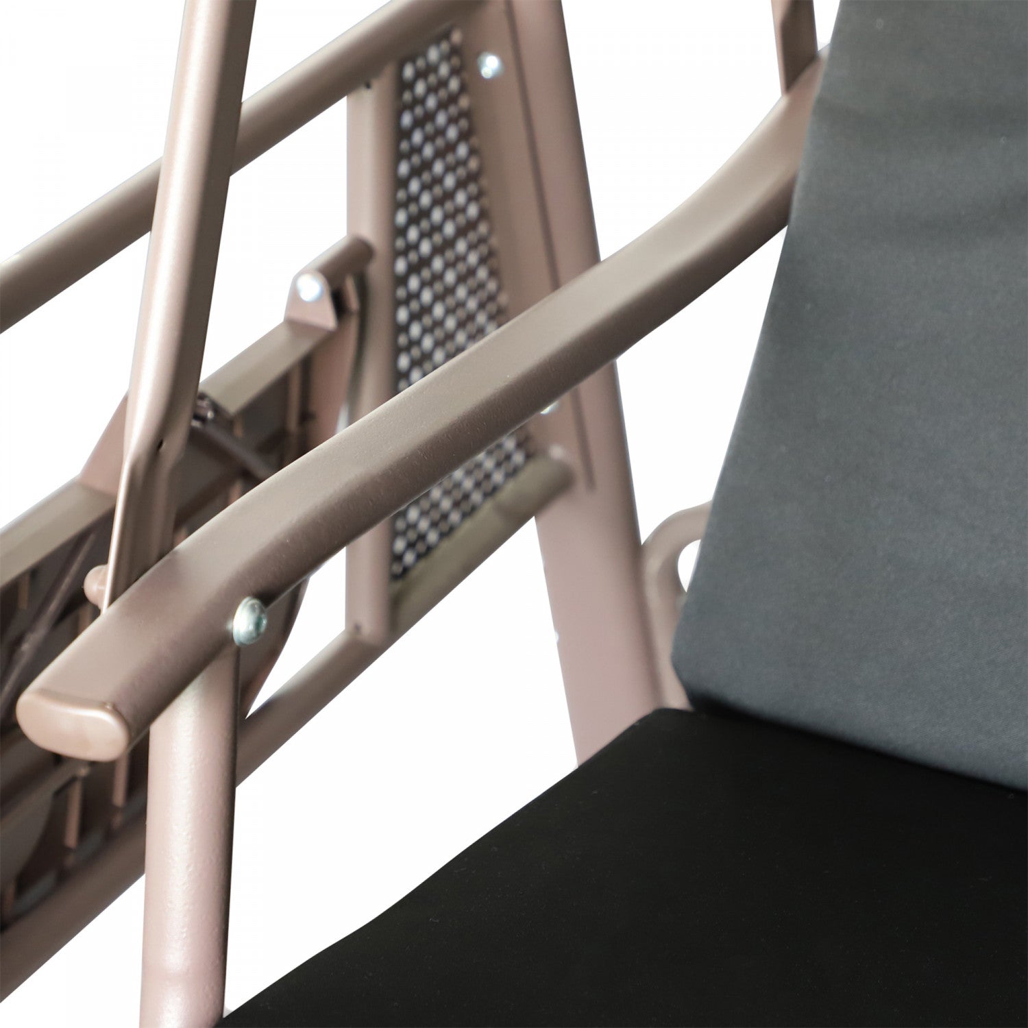 Outsunny 3 Seater Porch Swing Heavy Duty Outdoor Swing Chair Outdoor Lounge Hammock Cushioned Seat W|Outsunny Balancelle De Jardin 3 Personnes En Metal Avec Plateaux Lateraux Et Coussins Rembourres Noi