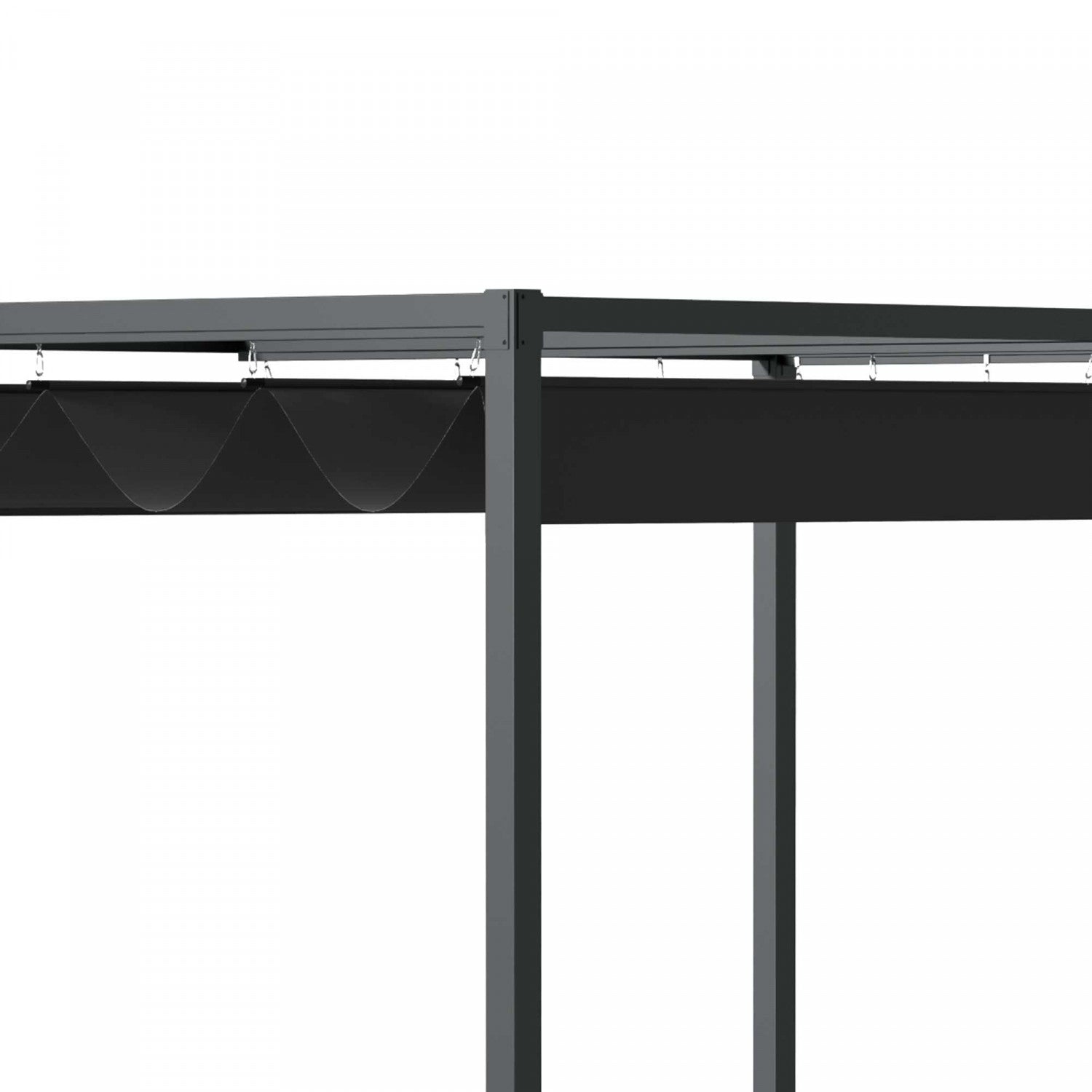 Outsunny 10' X7' Patio Pergola With Retractable Canopy, Outdoor Sun Shelter, Yard Shade, Black|Outsunny 10 X 7ft Pergola Gazebo Avec Auvent Retractable Patio Exterieur Abri Soleil Jardin Tissu Re