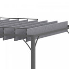 Outsunny 9.5' X 9.7' Outdoor Pergola With Retractable Roof, Aluminium Louvered Pergola Canopy, Patio|Outsunny Pergola Exterieure 9.5' X 9.7' Avec Toit Retractable, Auvent De Pergola A Persiennes En Alu