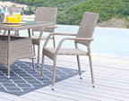 Manhattan Comfort Genoa Patio Dining Armchair - Tan Weave|Chaise de coin-repas Genoa de Manhattan Comfort pour la terrasse - tressage tan