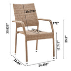 Manhattan Comfort Genoa Patio Dining Armchair - Tan Weave|Chaise de coin-repas Genoa de Manhattan Comfort pour la terrasse - tressage tan