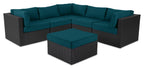 Barbados 6-Piece Patio Set with Ottoman – Blue  | Ensemble Barbados 6 pièces pour la terrasse avec pouf - bleu