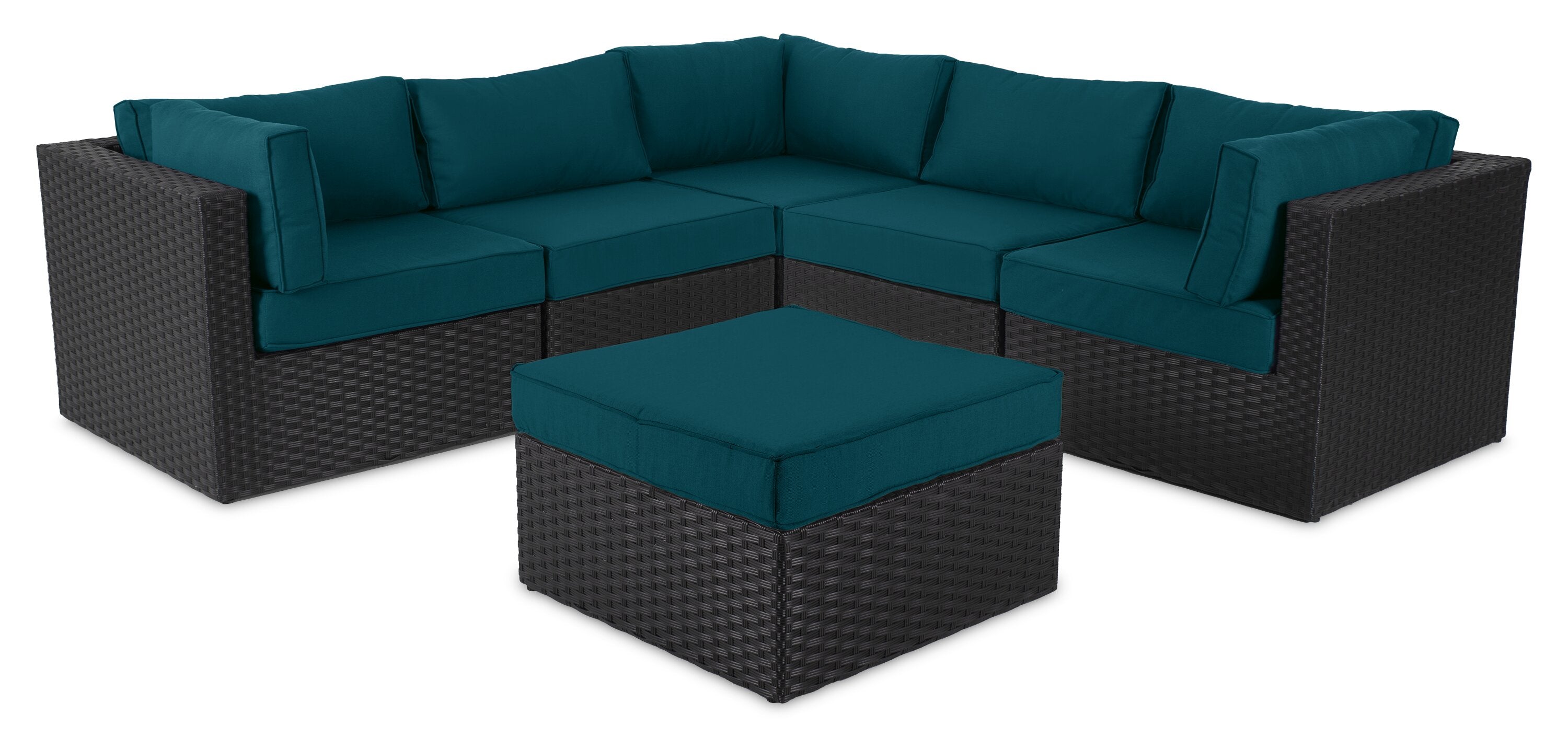 Barbados 6-Piece Patio Set with Ottoman – Blue  | Ensemble Barbados 6 pièces pour la terrasse avec pouf - bleu