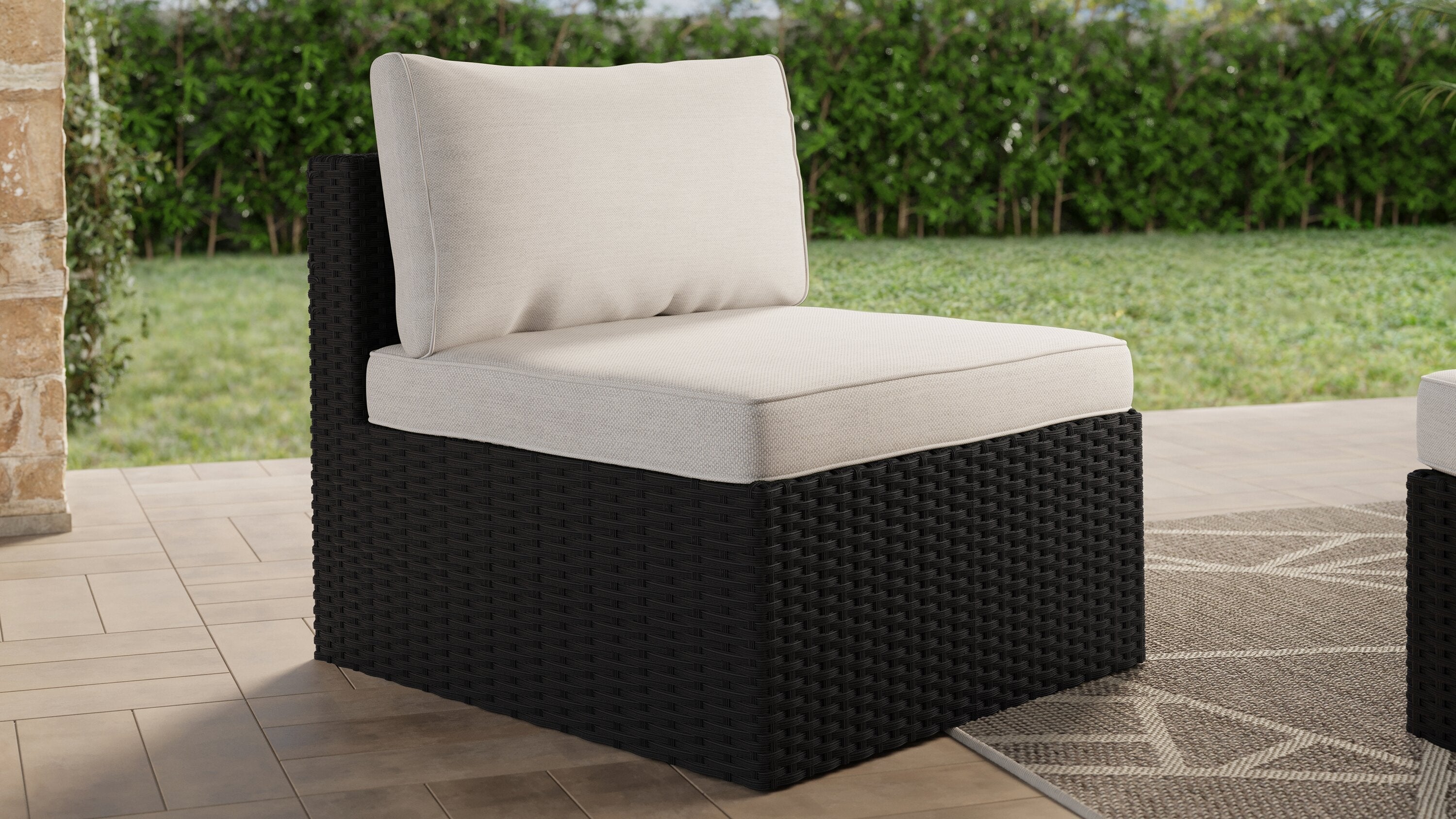 Barbados Armless Patio Chair – Grey | Fauteuil sans accoudoirs Barbados pour la terrasse - gris