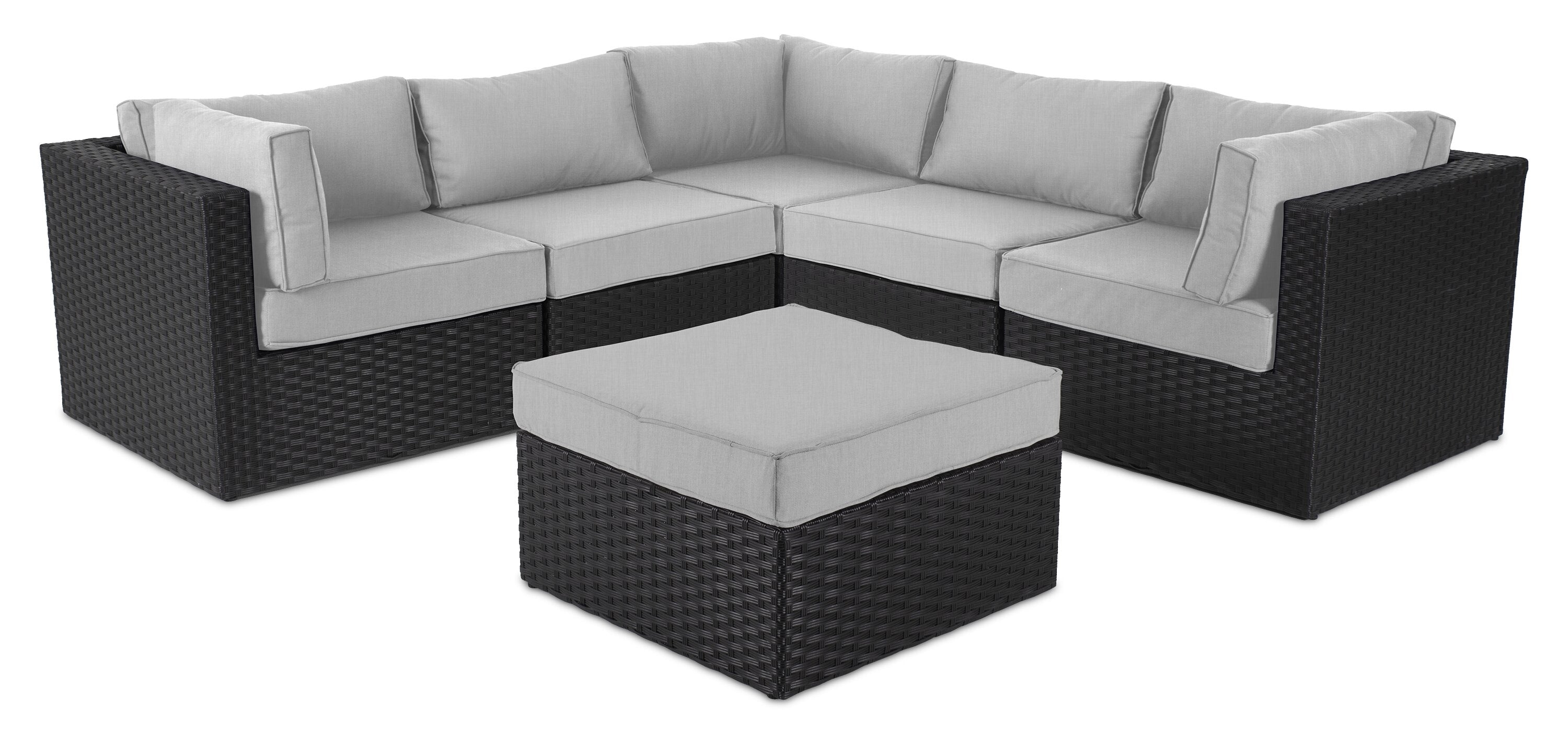 Barbados 6-Piece Patio Set with Ottoman – Grey | Ensemble Barbados 6 pièces pour la terrasse avec pouf - gris