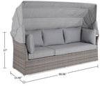 Bermuda 6-Piece Canopy Outdoor Patio Conversation Set - Hand-Woven Resin Wicker, UV & Weather Resistant - Grey | Ensemble de conversation Bermuda 6 pièces avec toit pour la terrasse à l’extérieur - osier en résine tressé à la main - gris