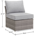 Bermuda 6-Piece Canopy Outdoor Patio Conversation Set - Hand-Woven Resin Wicker, UV & Weather Resistant - Grey | Ensemble de conversation Bermuda 6 pièces avec toit pour la terrasse à l’extérieur - osier en résine tressé à la main - gris