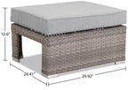 Bermuda 6-Piece Canopy Outdoor Patio Conversation Set - Hand-Woven Resin Wicker, UV & Weather Resistant - Grey | Ensemble de conversation Bermuda 6 pièces avec toit pour la terrasse à l’extérieur - osier en résine tressé à la main - gris