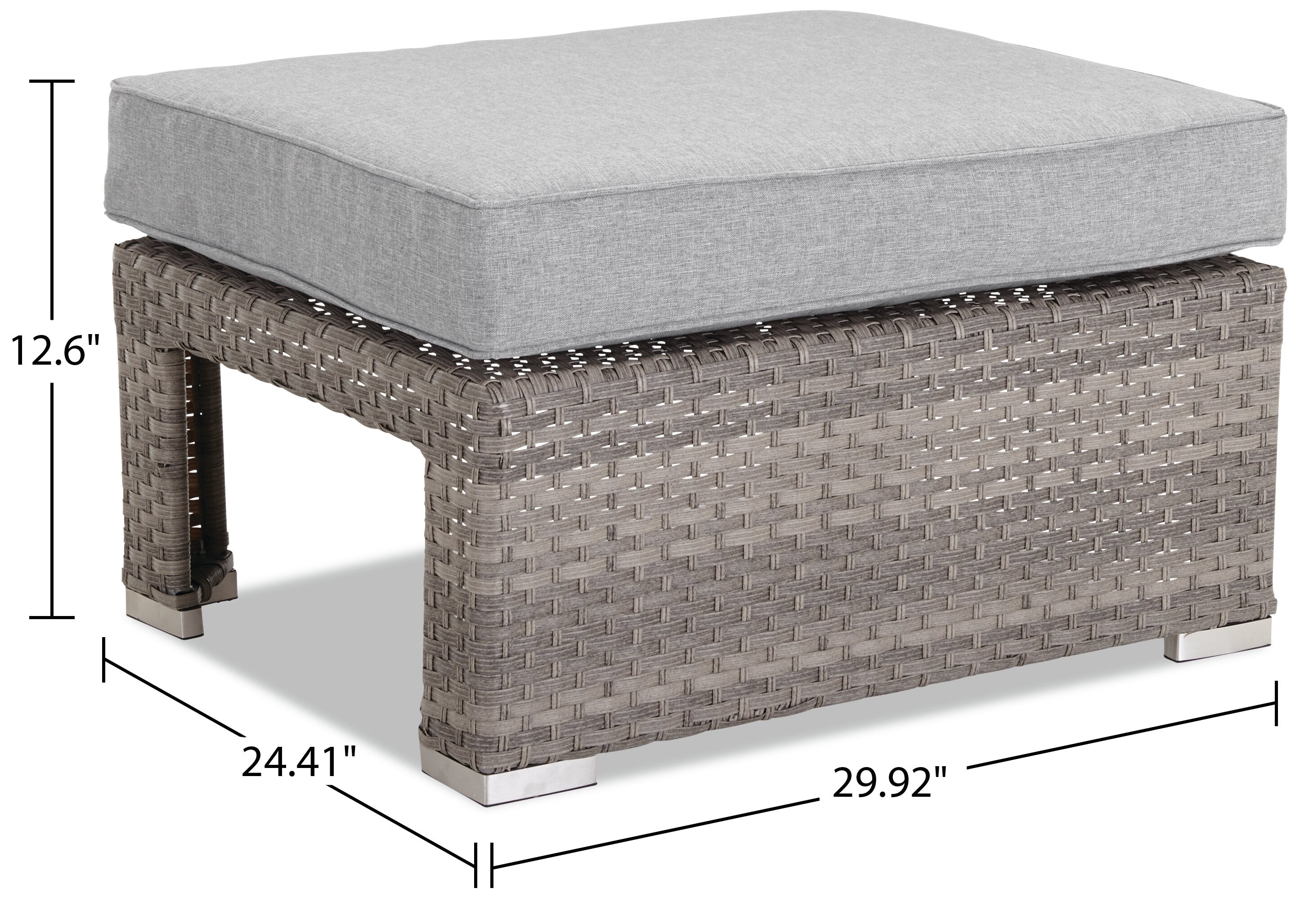 Bermuda 6-Piece Canopy Outdoor Patio Conversation Set - Hand-Woven Resin Wicker, UV & Weather Resistant - Grey | Ensemble de conversation Bermuda 6 pièces avec toit pour la terrasse à l’extérieur - osier en résine tressé à la main - gris