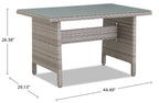 Bermuda 6-Piece Canopy Outdoor Patio Conversation Set - Hand-Woven Resin Wicker, UV & Weather Resistant - Grey | Ensemble de conversation Bermuda 6 pièces avec toit pour la terrasse à l’extérieur - osier en résine tressé à la main - gris