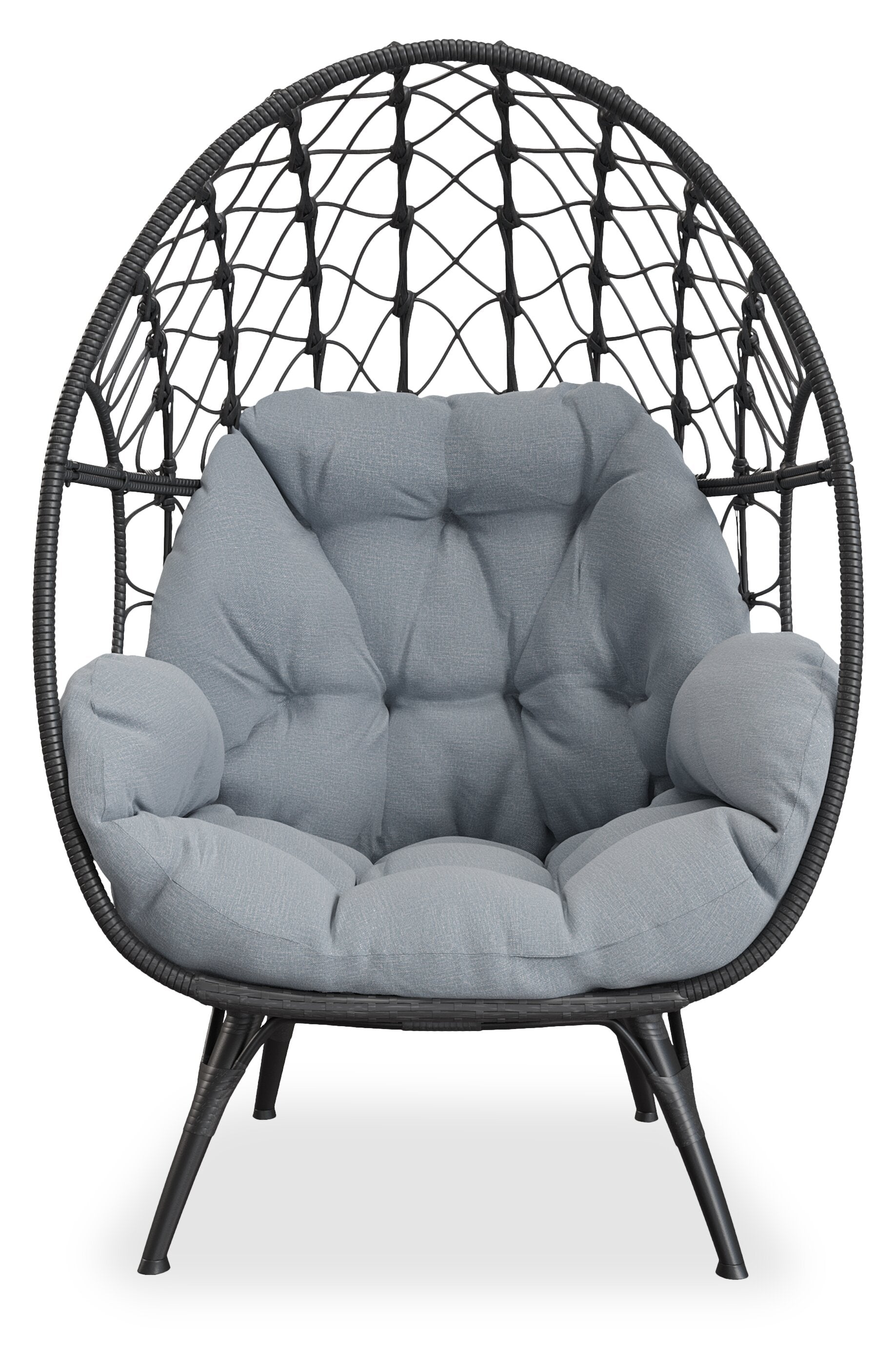 Coco Egg Outdoor Patio Chair - Grey | Fauteuil en forme d’œuf Coco pour la terrasse et l’extérieur - gris