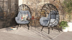 Coco Egg Outdoor Patio Chair - Grey | Fauteuil en forme d’œuf Coco pour la terrasse et l’extérieur - gris