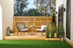 Maki 3-Piece Outdoor Patio Conversation Set with 2 Chairs & Round Metal End Table - Hand-Woven Resin Wicker, UV & Weather Resistant - Natural| Coin-repas pour la terrasse Maki 3 pièces | MAKI3SET