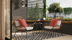 Maki 3-Piece Outdoor Patio Conversation Set with 2 Chairs & Round Metal End Table - Hand-Woven Resin Wicker, UV & Weather Resistant - Natural| Coin-repas pour la terrasse Maki 3 pièces | MAKI3SET