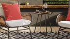 Maki 3-Piece Outdoor Patio Conversation Set with 2 Chairs & Round Metal End Table - Hand-Woven Resin Wicker, UV & Weather Resistant - Natural| Coin-repas pour la terrasse Maki 3 pièces | MAKI3SET