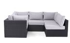 Minnesota 5-Piece Outdoor Patio Set with 3 Corner Chairs & 2 Armless Chairs - Hand-Woven Resin Wicker, Olefin Fabric, UV & Weather Resistant - Grey | Ensemble Minnesota 5 pièces pour la terrasse - gris | MIN2GPK5