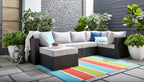 Minnesota 6-Piece Outdoor Patio Set with 3 Corner Chairs, 2 Armless Chairs & Ottoman - Hand-Woven Resin Wicker, Olefin Fabric, UV & Weather Resistant - Grey | Ensemble Minnesota 6 pièces pour la terrasse - gris | MIN2GPK6
