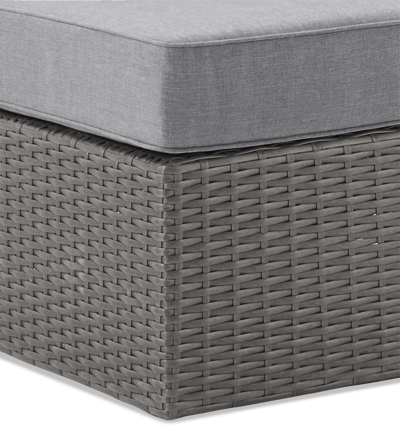 Morris Armless Outdoor Patio Chair - Hand-Woven Resin Wicker, Olefin Fabric, UV & Weather Resistant - Grey|Fauteuil sans accoudoirs Morris pour la terrasse|MORRG0AM