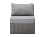 Morris Armless Outdoor Patio Chair - Hand-Woven Resin Wicker, Olefin Fabric, UV & Weather Resistant - Grey|Fauteuil sans accoudoirs Morris pour la terrasse|MORRG0AM