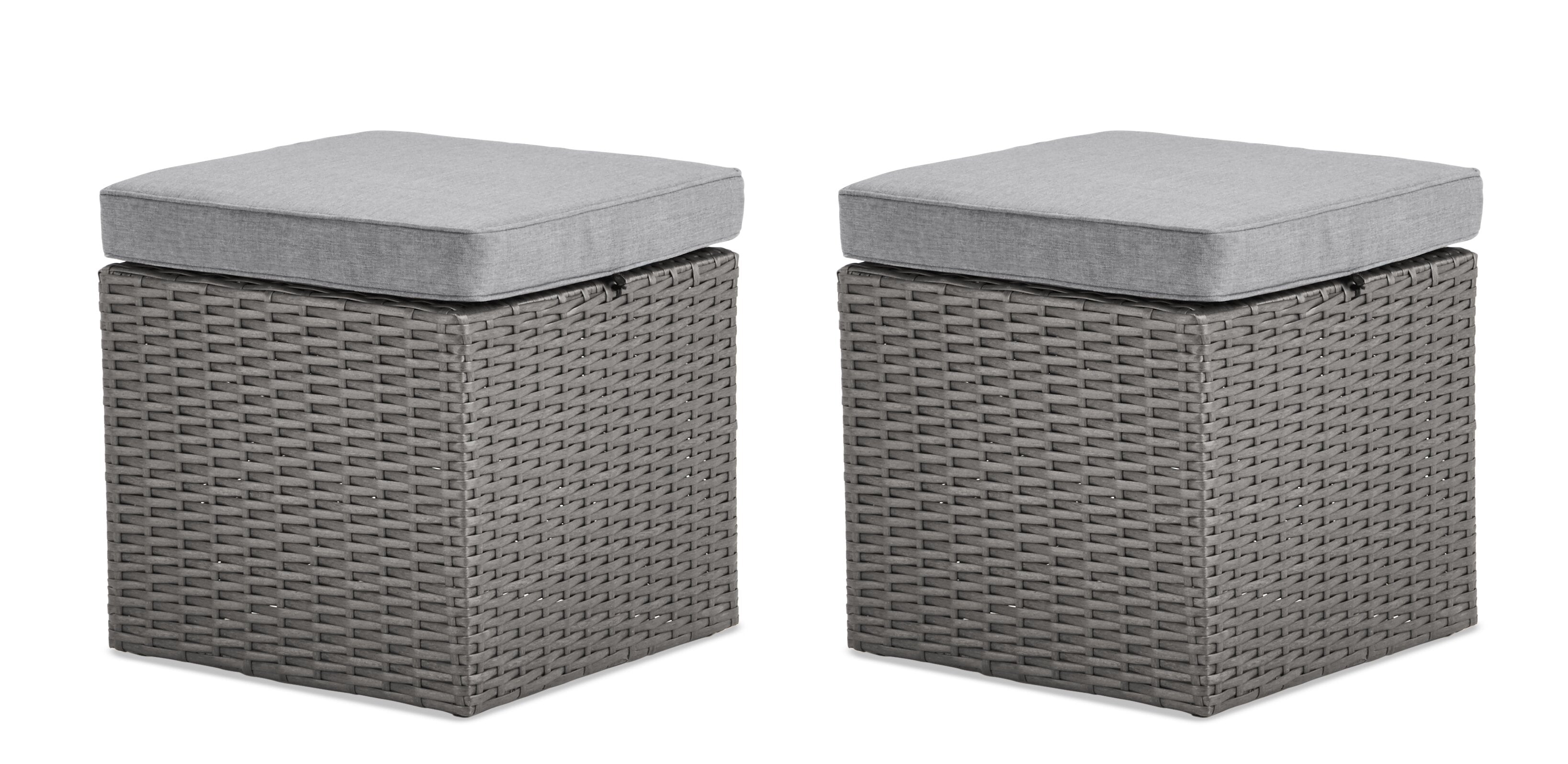 Morris 10-Piece Outdoor Patio Set - Hand-Woven Resin Wicker, UV & Weather Resistant - Grey | Ensemble Morris 10 pièces pour la terrasse à l’extérieur - osier en résine tressé à la main, résistant aux rayons UV et aux intempéries - gris