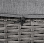 Morris Small Outdoor Patio Ottoman, Set of 2 - Hand-Woven Resin Wicker, Olefin Fabric, UV & Weather Resistant - Grey|Petit pouf Morris pour la terrasse, ensemble de 2|MORRGOT2