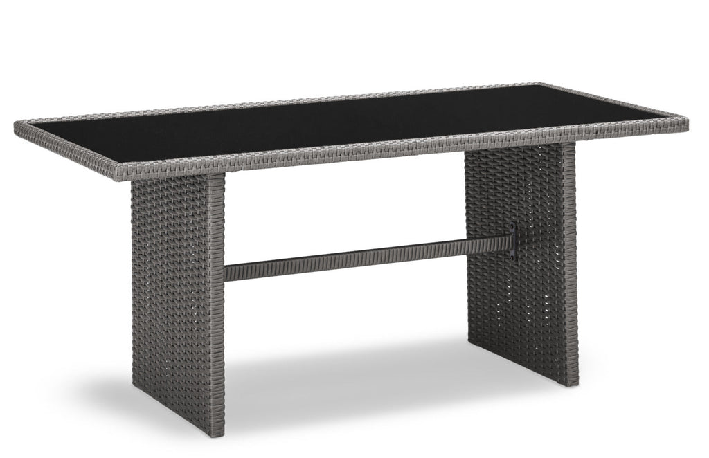 Morris Dining Height Outdoor Patio Table - Hand-Woven Resin Wicker, Glass, UV & Weather Resistant - Grey|Table de coin-repas Morris pour la terrasse|MORRG0TL