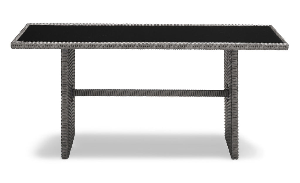Morris Dining Height Outdoor Patio Table - Hand-Woven Resin Wicker, Glass, UV & Weather Resistant - Grey|Table de coin-repas Morris pour la terrasse|MORRG0TL