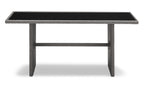 Morris Dining Height Outdoor Patio Table - Hand-Woven Resin Wicker, Glass, UV & Weather Resistant - Grey|Table de coin-repas Morris pour la terrasse|MORRG0TL
