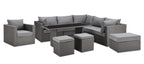 Morris 10-Piece Outdoor Patio Set - Hand-Woven Resin Wicker, UV & Weather Resistant - Grey | Ensemble Morris 10 pièces pour la terrasse à l’extérieur - osier en résine tressé à la main, résistant aux rayons UV et aux intempéries - gris