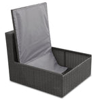 Morris 5-Piece Outdoor Patio Storage Set with 3 Corner Chairs & 2 Armless Chairs - Hand-Woven Resin Wicker, Olefin Fabric, UV & Weather Resistant - Grey|Ensemble Morris 5 pièces pour la terrasse avec rangement|MORRGSP5