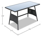 Nassau 4-Piece Outdoor Patio Set with Loveseat, 2 Chairs & Glass Top Coffee Table - Hand-Woven Resin Wicker, Olefin Fabric, UV & Weather Resistant - Blue | Ensemble de conversation Nassau 4 pièces - bleu | NA2A4SET