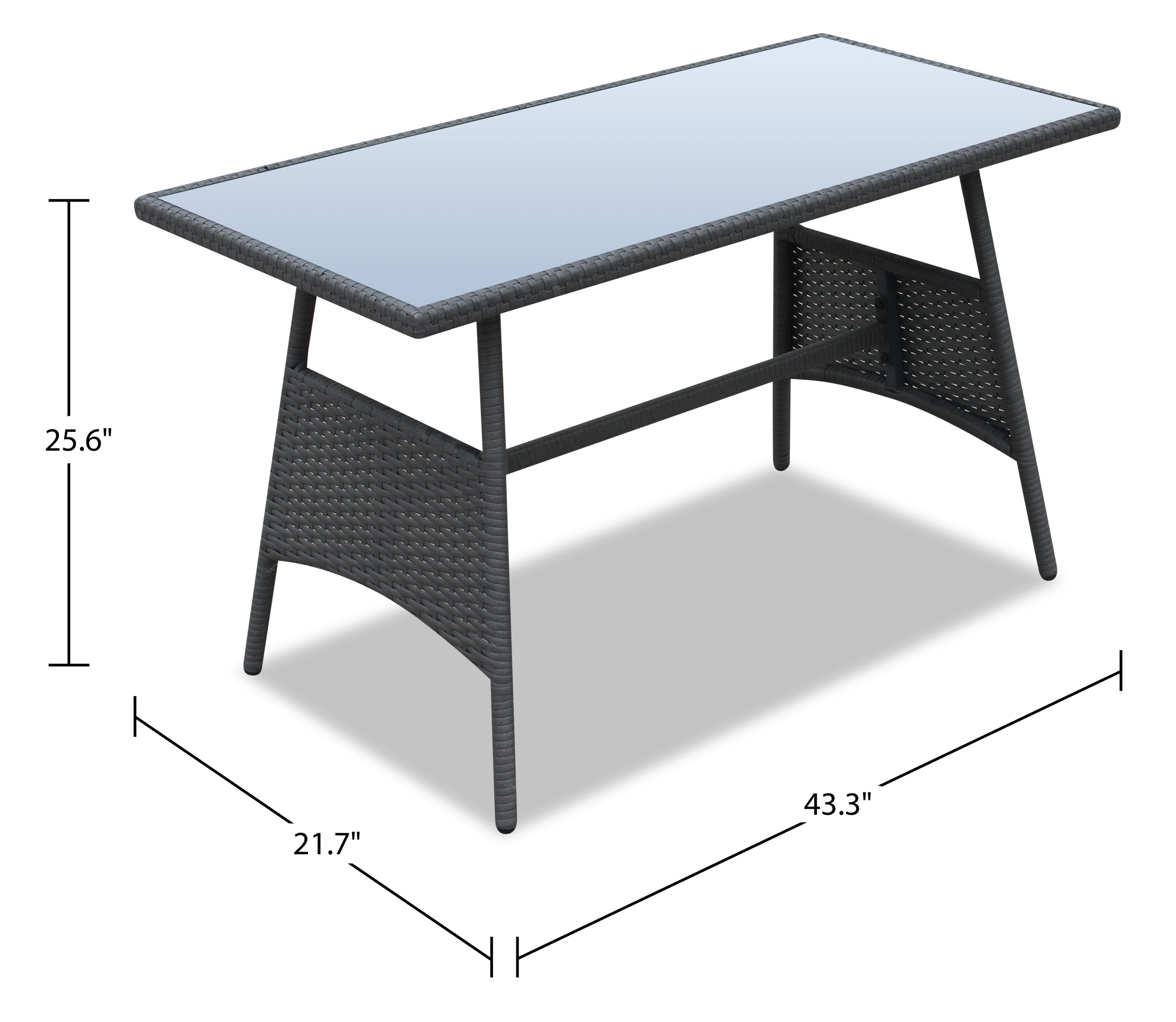 Nassau 4-Piece Outdoor Patio Set with Loveseat, 2 Chairs & Glass Top Coffee Table - Hand-Woven Resin Wicker, Olefin Fabric, UV & Weather Resistant - Blue | Ensemble de conversation Nassau 4 pièces - bleu | NA2A4SET