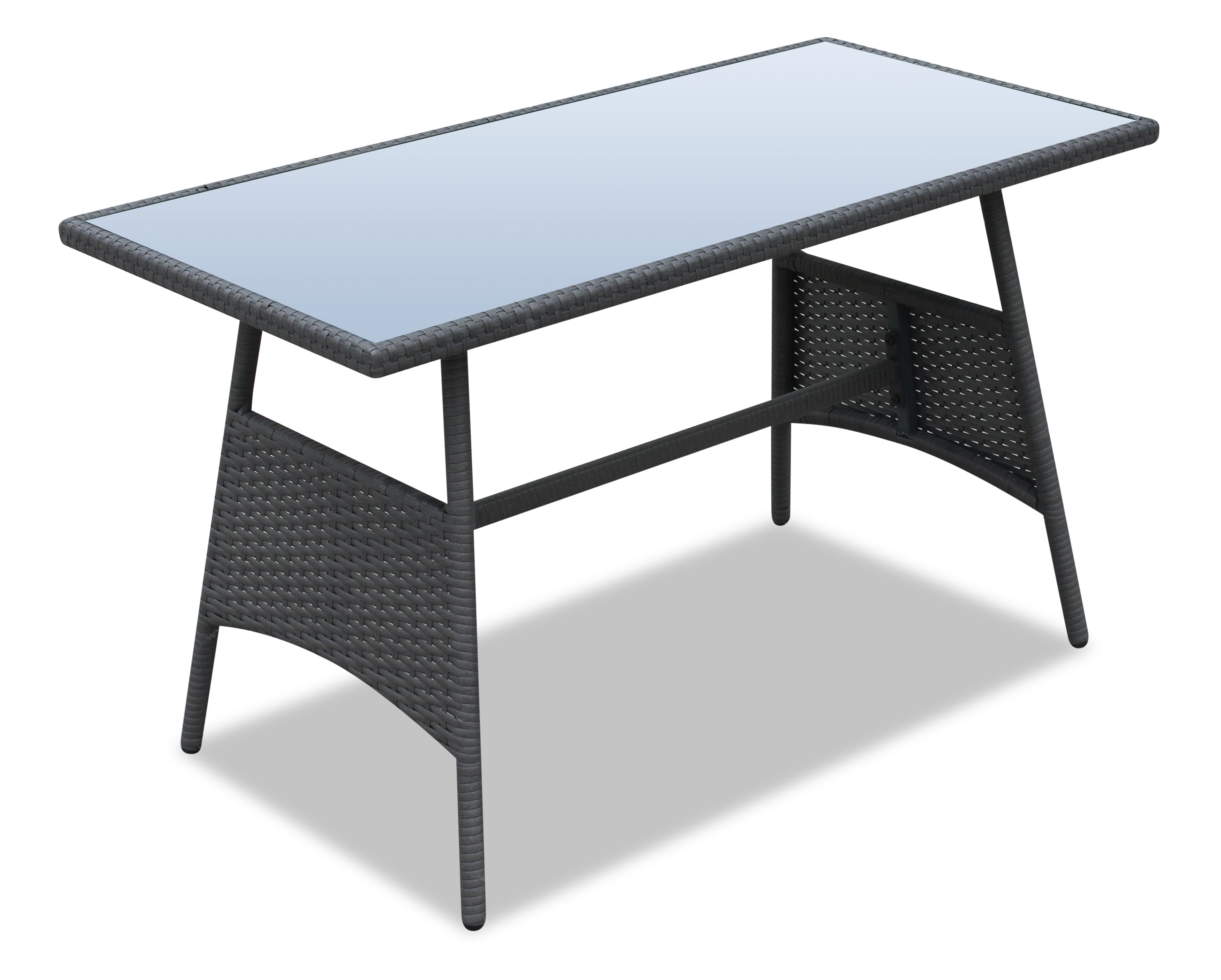 Nassau 4-Piece Outdoor Patio Set with Loveseat, 2 Chairs & Glass Top Coffee Table - Hand-Woven Resin Wicker, Olefin Fabric, UV & Weather Resistant - Grey | Ensemble de conversation Nassau 4 pièces - gris | NA2G4SET