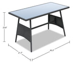 Nassau 4-Piece Outdoor Patio Set with Loveseat, 2 Chairs & Glass Top Coffee Table - Hand-Woven Resin Wicker, Olefin Fabric, UV & Weather Resistant - Grey | Ensemble de conversation Nassau 4 pièces - gris | NA2G4SET