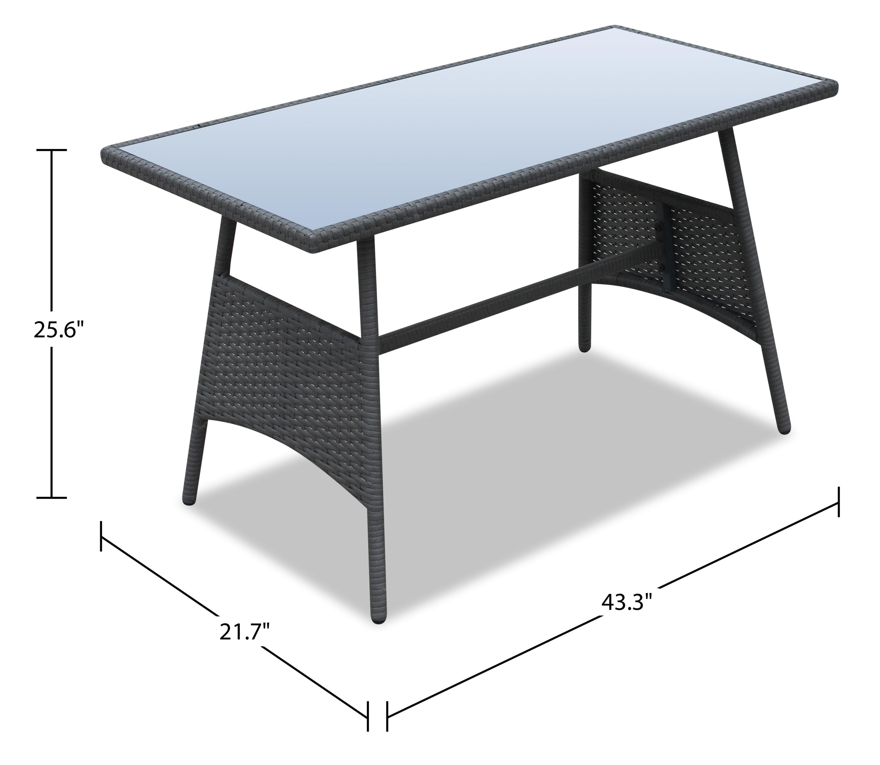 Nassau 4-Piece Outdoor Patio Set with Loveseat, 2 Chairs & Glass Top Coffee Table - Hand-Woven Resin Wicker, Olefin Fabric, UV & Weather Resistant - Grey | Ensemble de conversation Nassau 4 pièces - gris | NA2G4SET