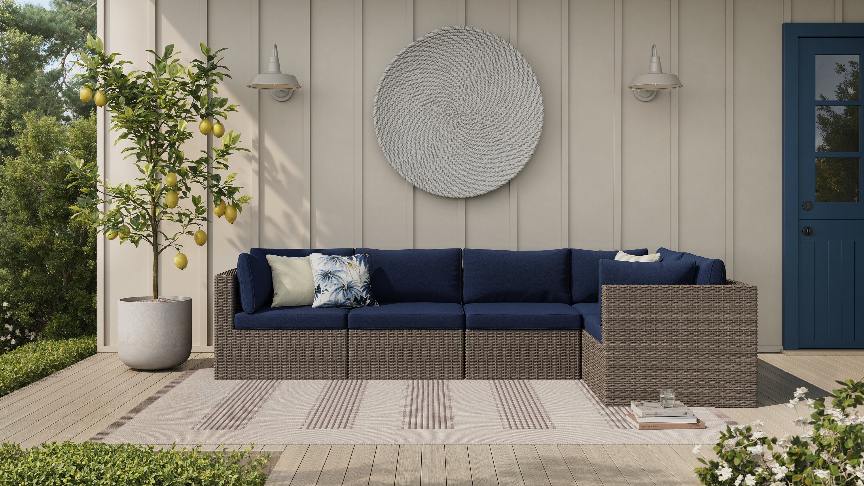 Naples 5-Piece Patio Set - Blue | Ensemble Naples 5 pièces pour la terrasse - bleu
