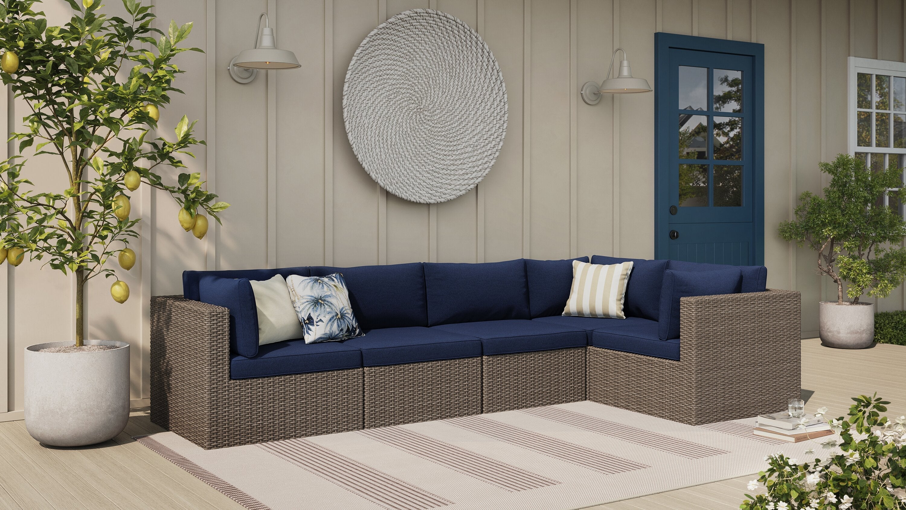Naples 5-Piece Patio Set - Blue | Ensemble Naples 5 pièces pour la terrasse - bleu