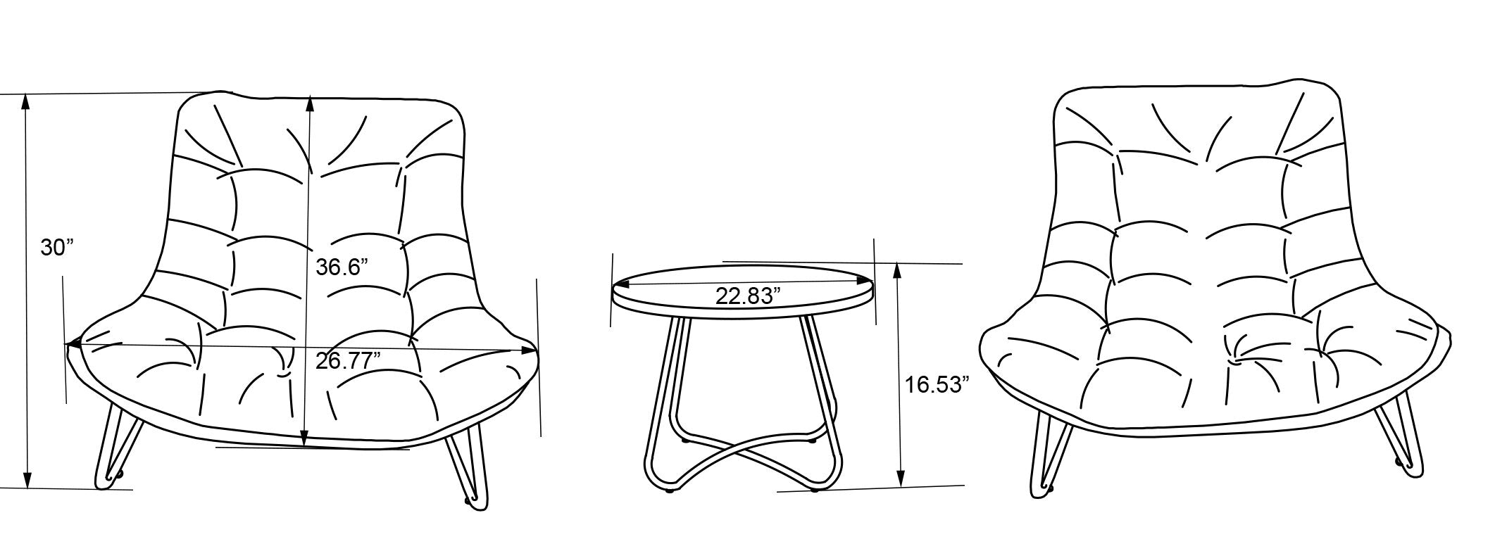 Oslo 3-Piece Patio Set | Ensemble Oslo 3 pièces pour la terrasse