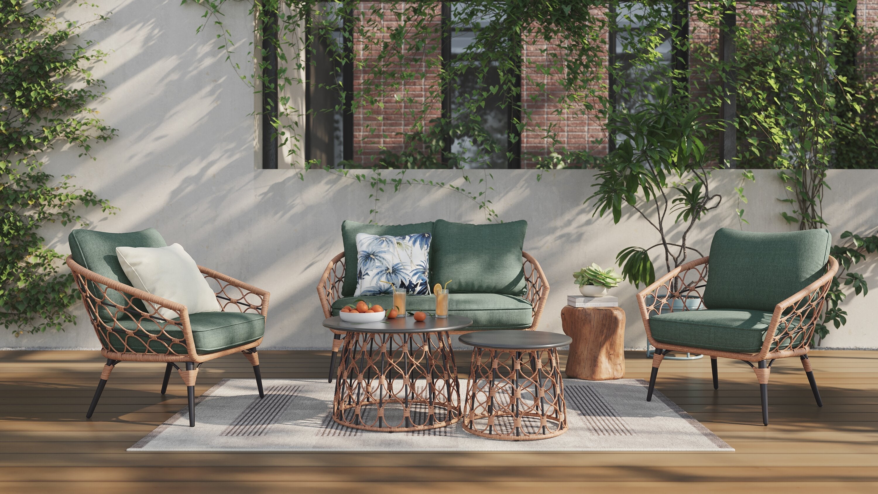 Kort & Co. Panama 5-Piece Patio Conversation Set | Kort & Co. Ensemble de conversation Panama 5 pièces pour la terrasse