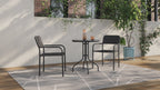 Paris Outdoor Patio Bistro Table - Round, Glass Table Top, Powder Coated Steel Frame - Black | Table bistro Paris pour la terrasse à l’extérieur - dessus de table rond en verre, armature en acier doté d’un revêtement en poudre - noire