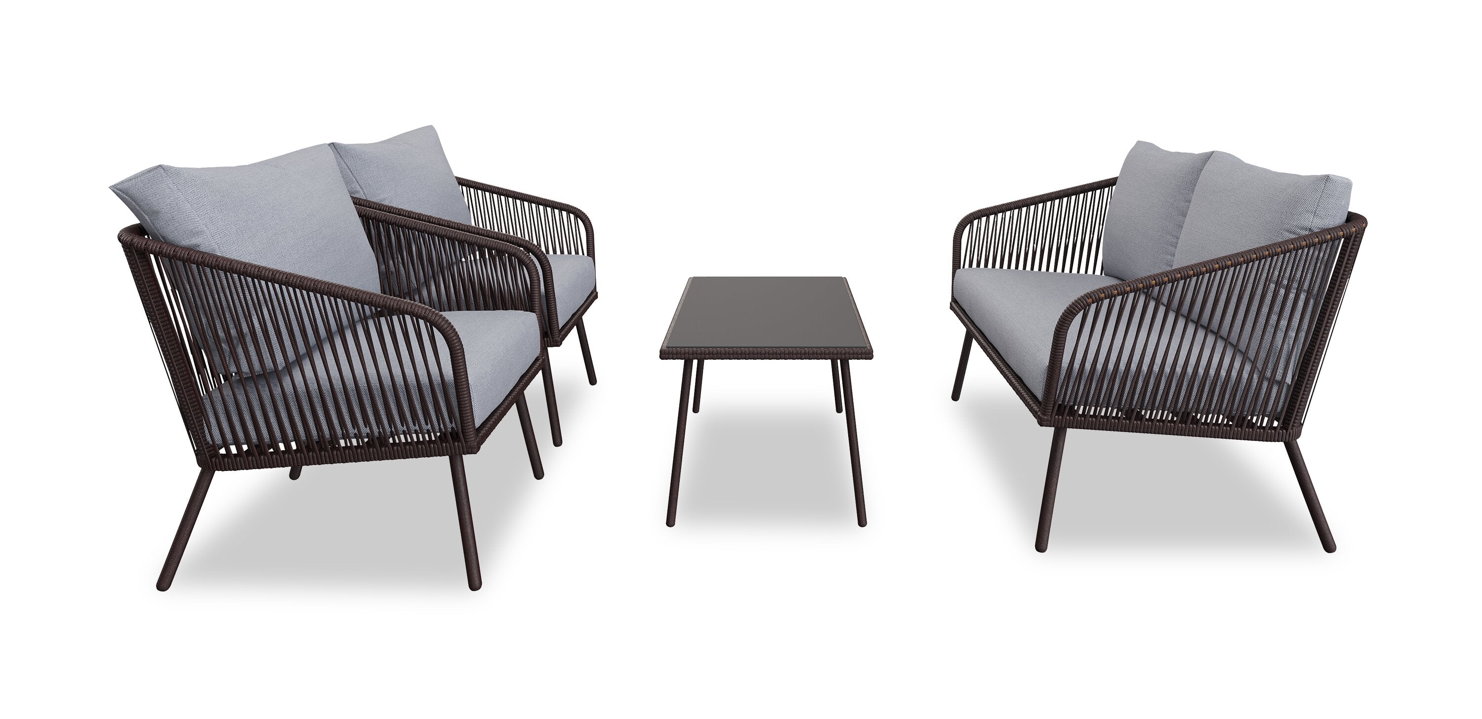 Porto 4-Piece Patio Conversation Set - Black | Ensemble de conversation Porto 4 pièces pour la terrasse - noir