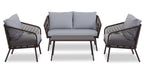 Porto 4-Piece Patio Conversation Set - Black | Ensemble de conversation Porto 4 pièces pour la terrasse - noir