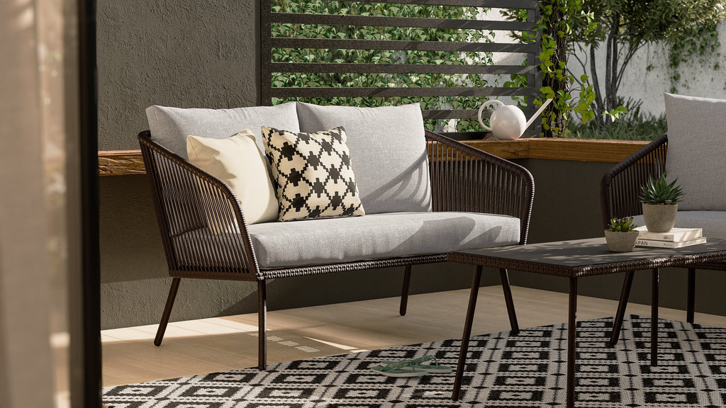 Porto 4-Piece Patio Conversation Set - Black | Ensemble de conversation Porto 4 pièces pour la terrasse - noir
