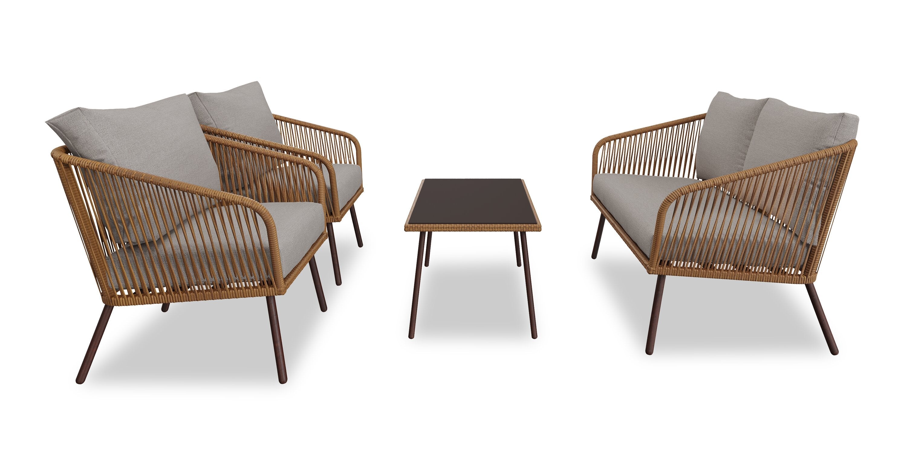 Porto 4-Piece Patio Conversation Set - Brown | Ensemble de conversation Porto 4 pièces pour la terrasse - brun