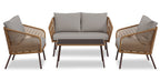 Porto 4-Piece Patio Conversation Set - Brown | Ensemble de conversation Porto 4 pièces pour la terrasse - brun