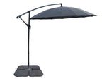 Shanghai Outdoor Patio Umbrella with Base - 114" W x 75"H, Weather Resistant Aluminum & Fibreglass, Hand Crank, Water/Sand Fill Attachable Base - Charcoal | Parasol Shanghai pour la terrasse avec base 4 pièces - anthracite | SHAN2CUP
