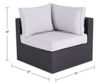 Minnesota Corner Outdoor Patio Chair - Hand-Woven Resin Wicker, Olefin Fabric UV & Weather Resistant - Grey | Fauteuil en coin Minnesota pour la terrasse - gris | MIN2G0CS