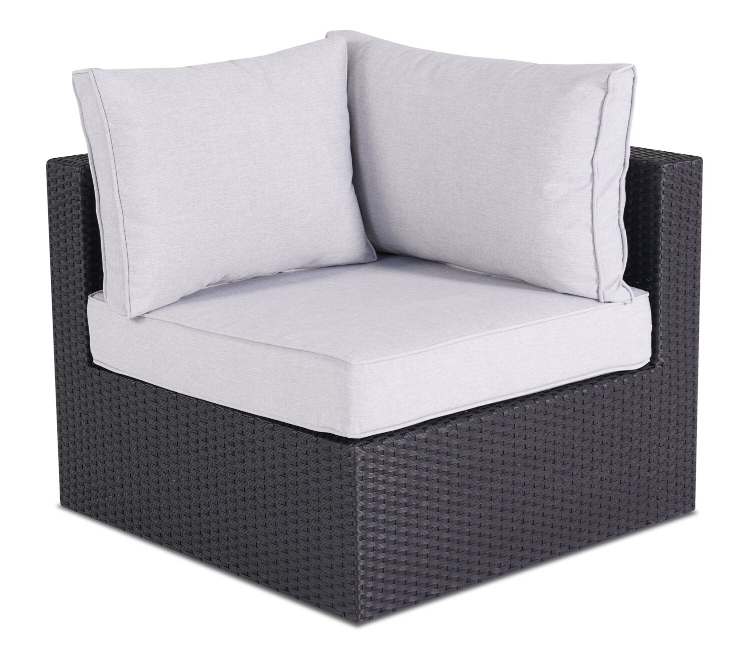 Minnesota 5-Piece Outdoor Patio Set with 3 Corner Chairs & 2 Armless Chairs - Hand-Woven Resin Wicker, Olefin Fabric, UV & Weather Resistant - Grey | Ensemble Minnesota 5 pièces pour la terrasse - gris | MIN2GPK5