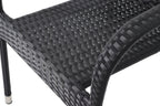 Arizona Outdoor Patio Chair - Hand-Woven Resin Wicker, UV & Weather Resistant - Black | Chaise Arizona pour la terrasse à l’extérieur - osier en résine tressé à la main, résistante aux rayons UV et aux intempéries - noire