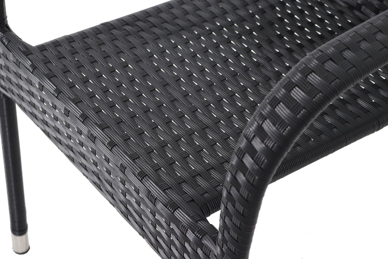 Arizona Outdoor Patio Chair - Hand-Woven Resin Wicker, UV & Weather Resistant - Black | Chaise Arizona pour la terrasse à l’extérieur - osier en résine tressé à la main, résistante aux rayons UV et aux intempéries - noire